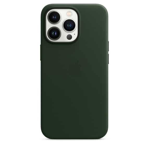 coque en cuir magsafe iphone 13 pro max vert itsu maroc