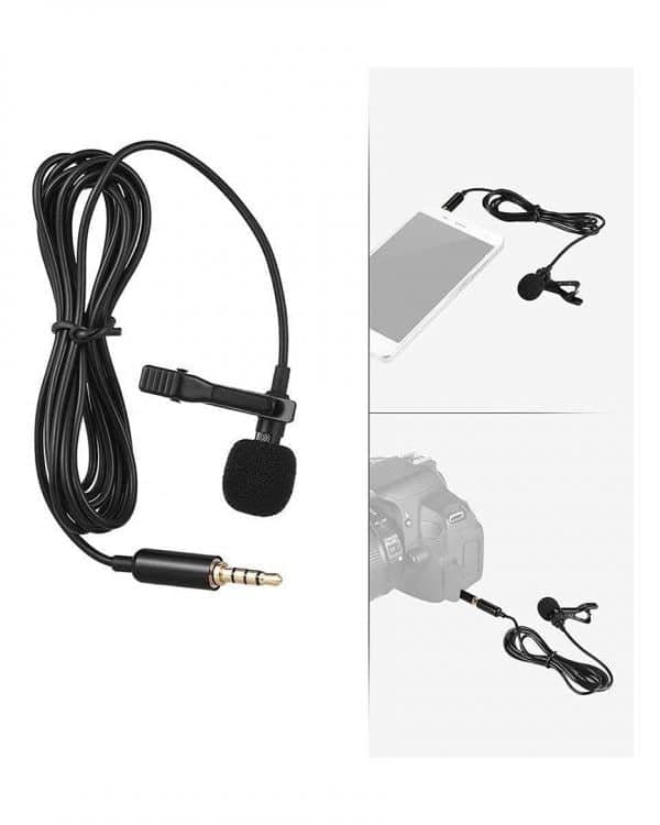 3.5AUX Lavalier Microphone Omni Directional Condenser Microphone Superb Sound for Audio and Video Recording Black itsu maroc 2
