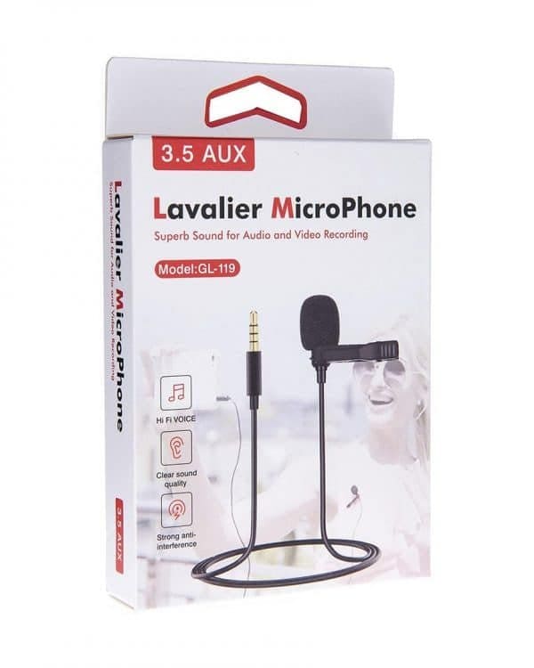 3.5AUX Lavalier Microphone Omni Directional Condenser Microphone Superb Sound for Audio and Video Recording Black itsu maroc