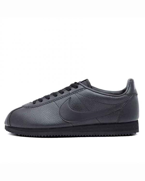 Nike Cortez Leather Triple Black itsu maroc 1